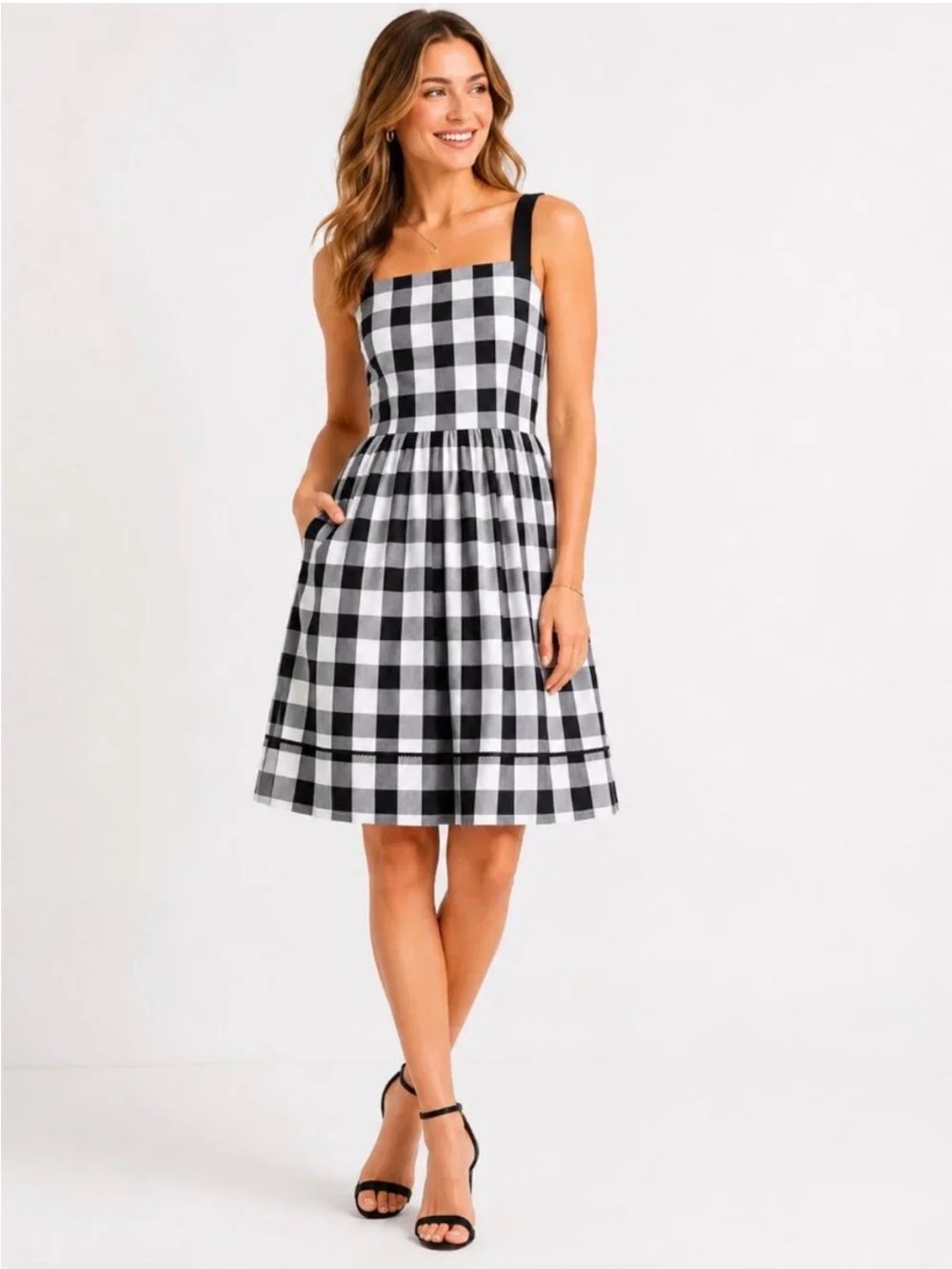 Kate Spade Black & White Gingham Sundress – Size 0